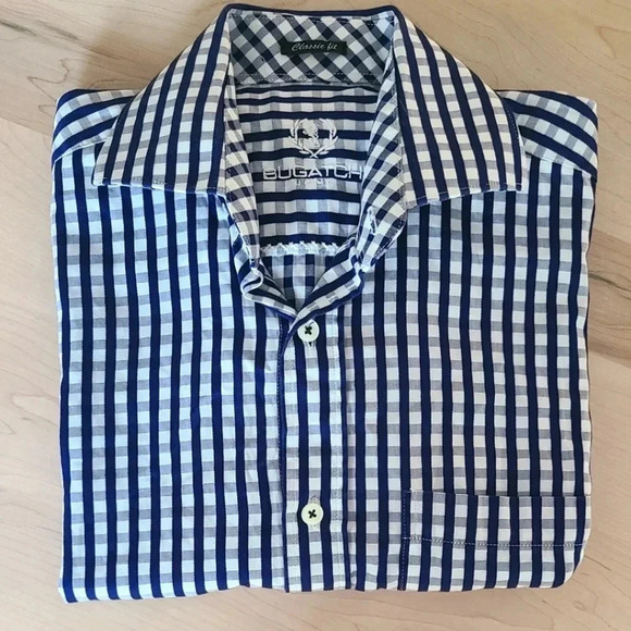 🇮🇹BUGATCHI Gingham  Shirt, classic fit - Picture 1 of 6